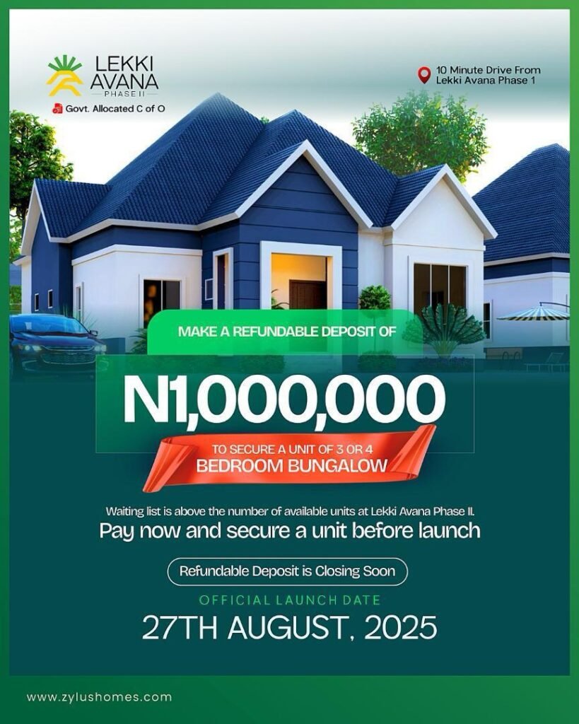 3 or 4 Bedroom Bungalow – Lekki Avana Phase II