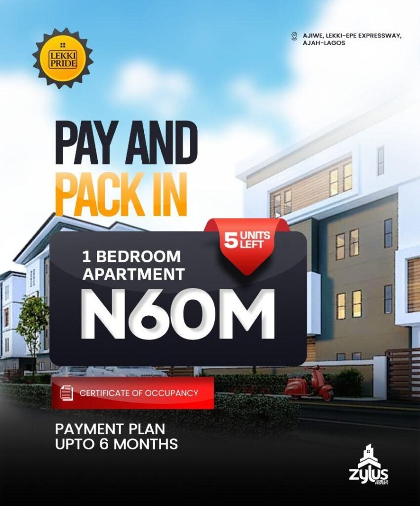 1 Bedroom Apartment – Lekki Pride